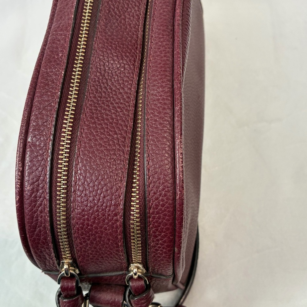 Kate Spade Mulberry Street Pyper Camera Bag Crossbody Burgundy Leather - Picture 7 of 14